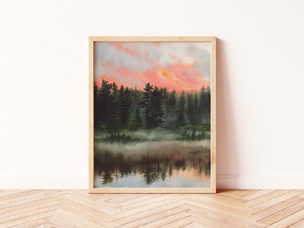 Rockwood Morning Dew Ontario Lake | Watercolor Art Print