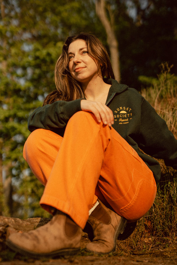Sunset Society 1/4 Zip Sweatshirt | Sublime Pine S