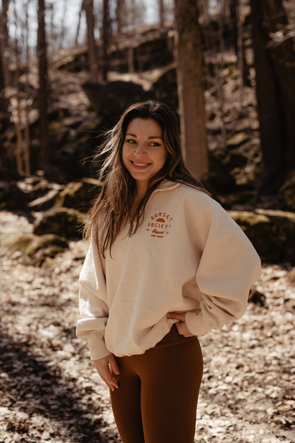 Sunset Society 1/4 Zip Sweatshirt | Ice Cream Dream S