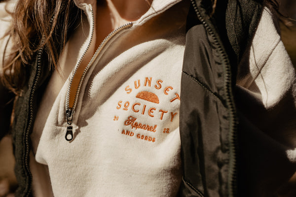 Sunset Society 1/4 Zip Sweatshirt | Ice Cream Dream S