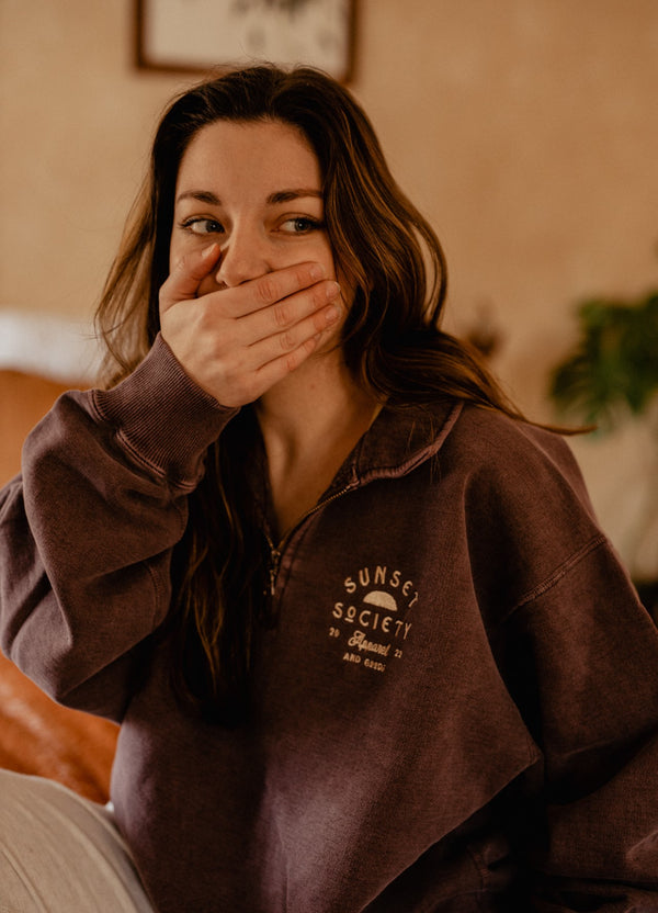 Sunset Society 1/4 Zip Sweatshirt | Back Before Dusk S