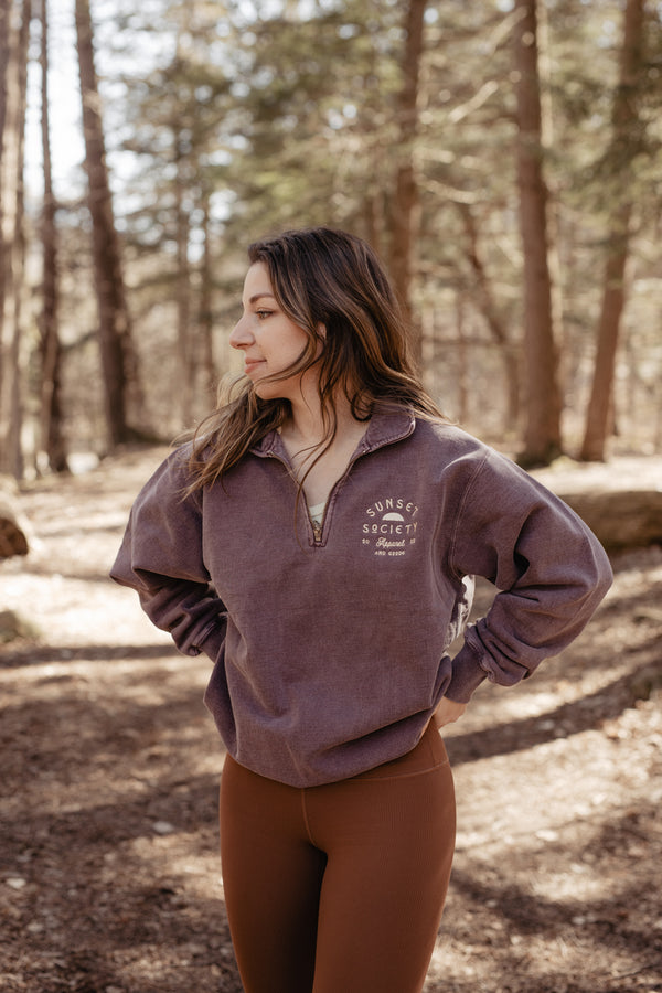 Sunset Society 1/4 Zip Sweatshirt | Back Before Dusk S