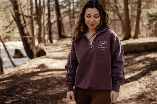 Sunset Society 1/4 Zip Sweatshirt | Back Before Dusk S