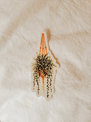 Macrame Hanging Plant | Vinyl Sticker