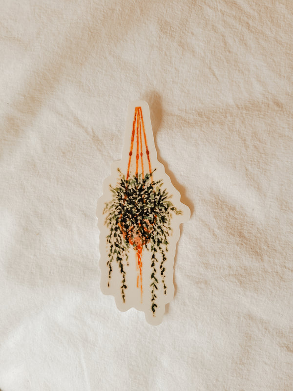 Macrame Hanging Plant | Vinyl Sticker