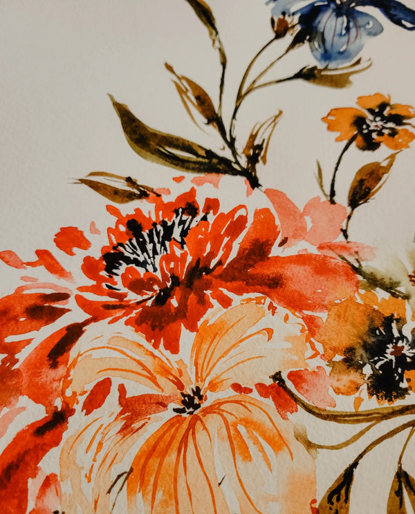 Rainbow Watercolor Flowers | Vinyl Sticker