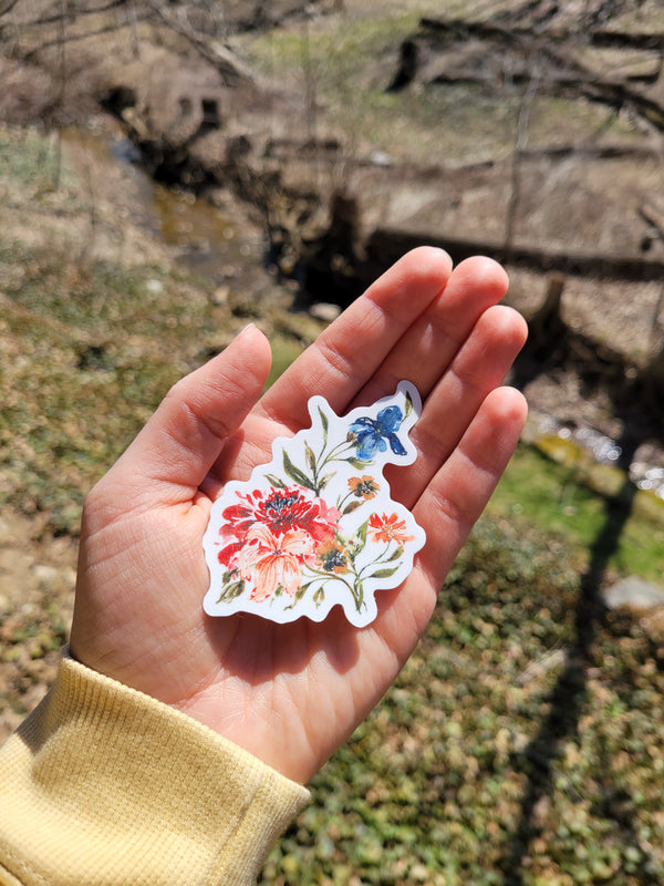 Rainbow Watercolor Flowers | Vinyl Sticker