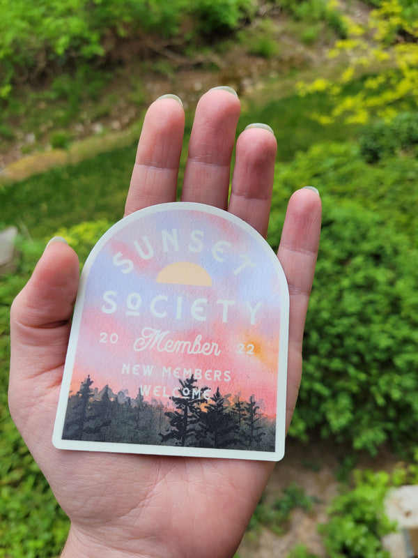 Sunset Society |  New Members Welcome | Vinyl Sticker