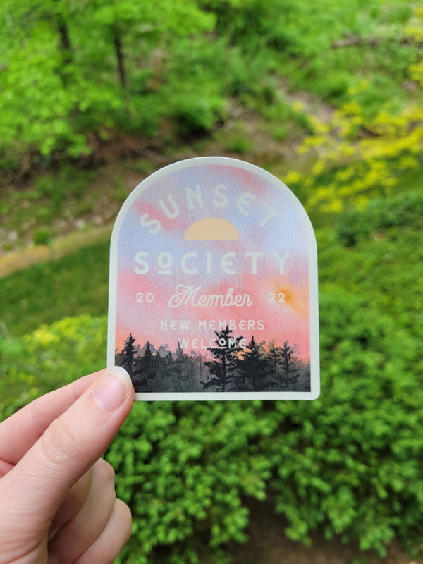 Sunset Society |  New Members Welcome | Vinyl Sticker
