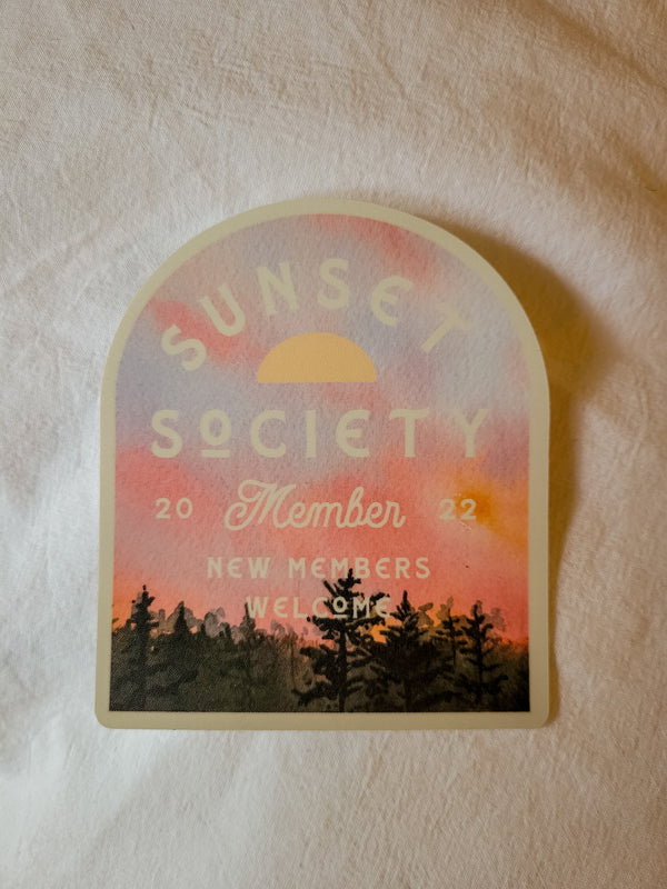 Sunset Society |  New Members Welcome | Vinyl Sticker