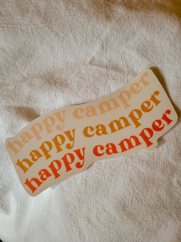 Happy Camper | Vinyl Sticker Cream (text on cream)
