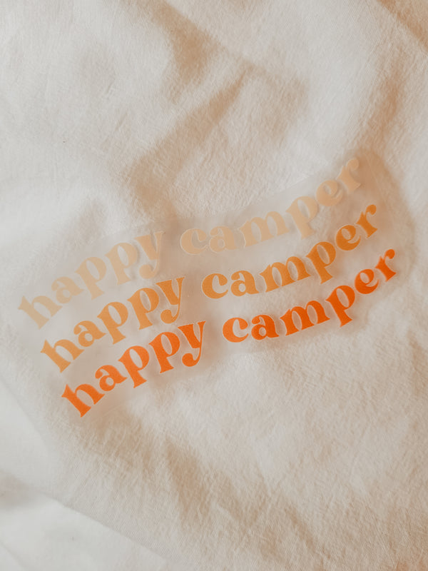 Happy Camper | Vinyl Sticker Transparent (text on clear)