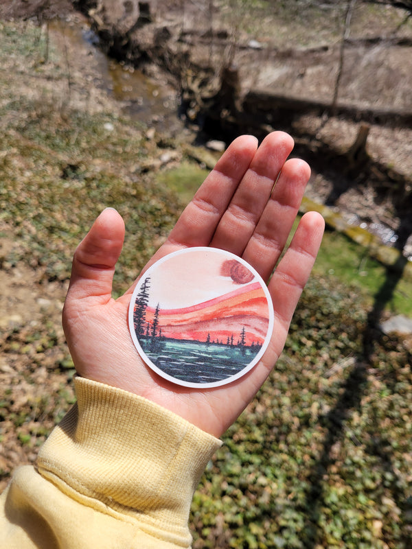 Retro Rainbow Circle | Vinyl Sticker