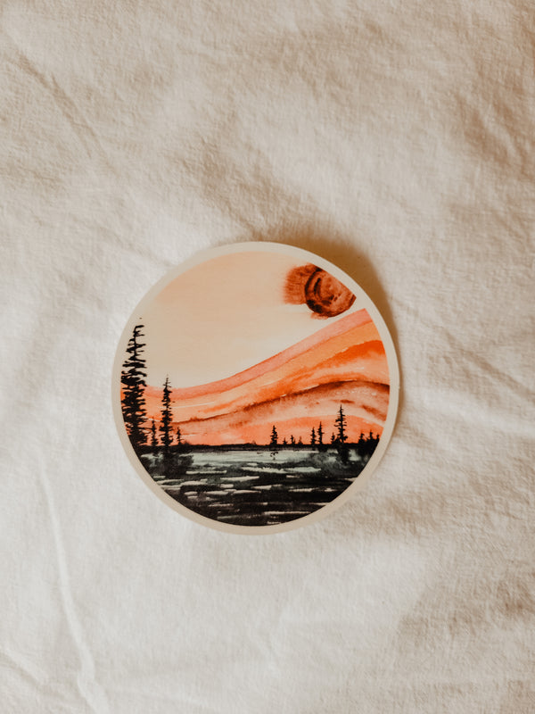 Retro Rainbow Circle | Vinyl Sticker