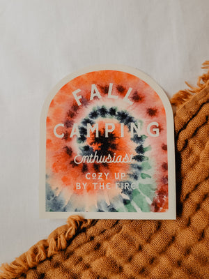 Fall Camping Enthusiast | Tie Dye Vinyl Sticker