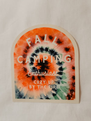 Fall Camping Enthusiast | Tie Dye Vinyl Sticker