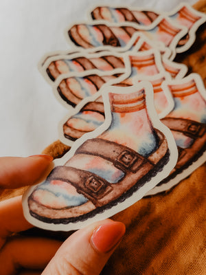 Birk and Sock Tie Dye Sandal | Watercolor Vinyl Sticker