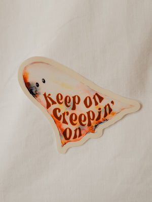 Keep on Creepin' on | Tie Dye Ghost Vinyl Sticker