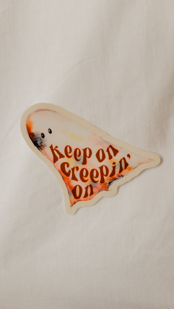 Keep on Creepin' on | Tie Dye Ghost Vinyl Sticker