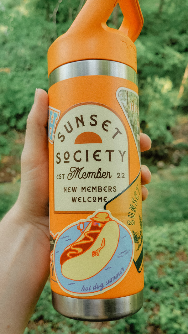 Sunset Society Original Logo | Cream | Vinyl Sticker