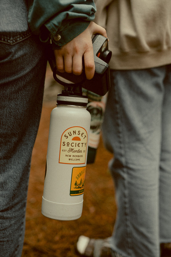 Sunset Society Original Logo | Cream | Vinyl Sticker