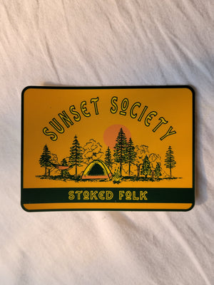 Stoked Folk Campfire | Mustard | Vinyl Sticker