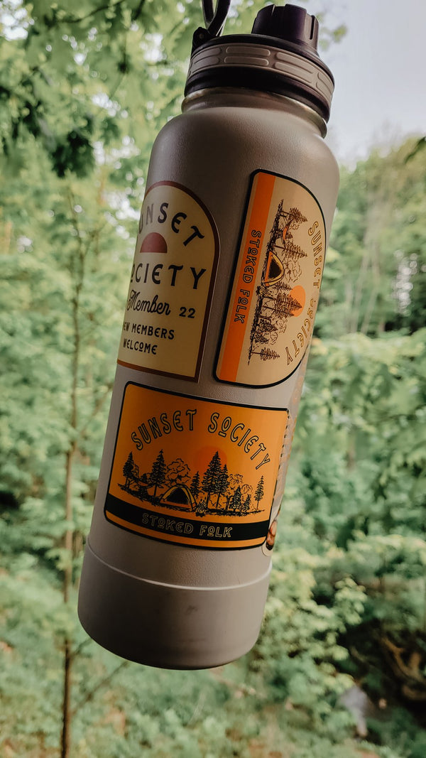 Stoked Folk Campfire | Mustard | Vinyl Sticker