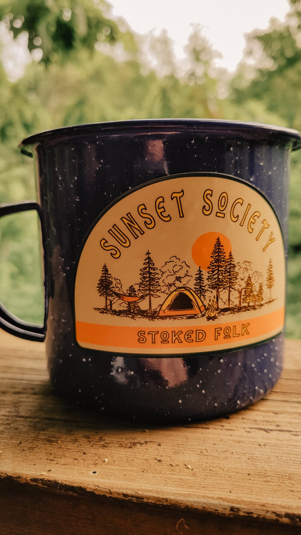 Stoked Folk Campfire | Beach | Vinyl Sticker