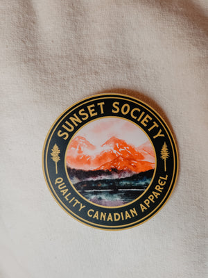 Sunset Society Teal Rocky Mountain Circle | Vinyl Sticker