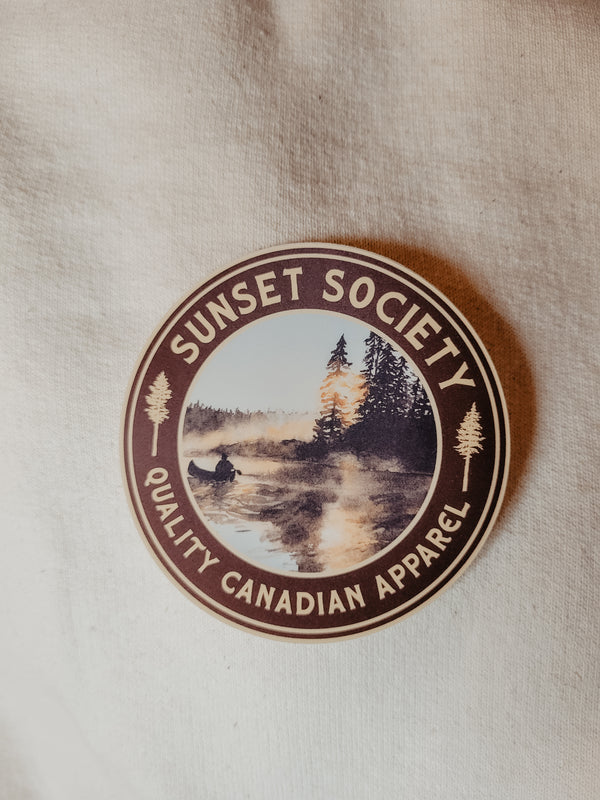 Sunset Society Brown Canoe Circle | Vinyl Sticker