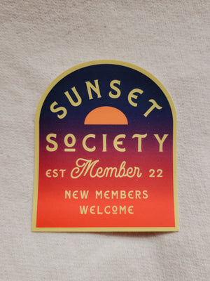 Sunset Society Logo | Red Afterglow | Vinyl Sticker