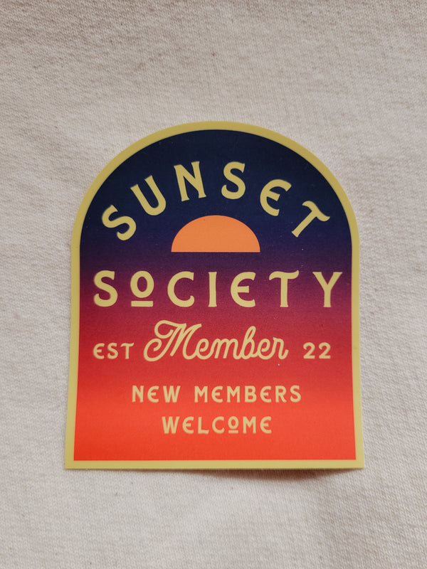 Sunset Society Logo | Red Afterglow | Vinyl Sticker