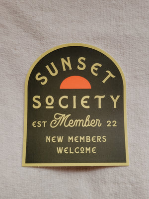 Sunset Society Logo | Camp Green | Vinyl Sticker
