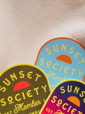 Sunset Society Logo | Summer Sky Blue | Vinyl Sticker