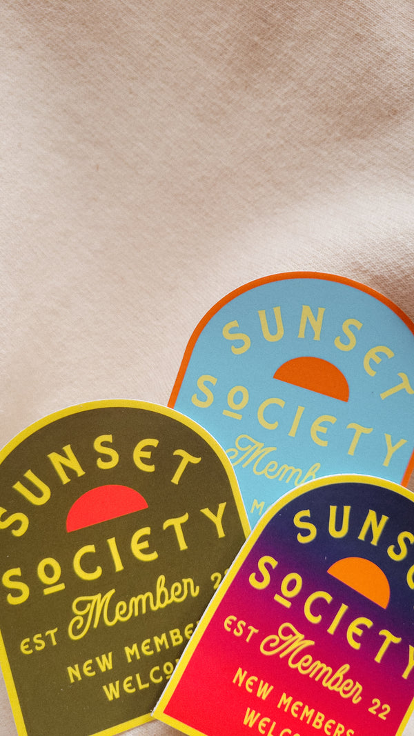 Sunset Society Logo | Summer Sky Blue | Vinyl Sticker