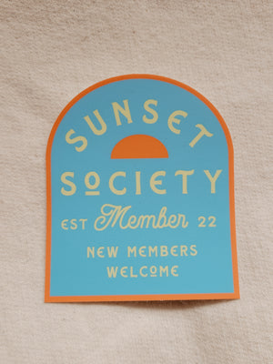 Sunset Society Logo | Summer Sky Blue | Vinyl Sticker