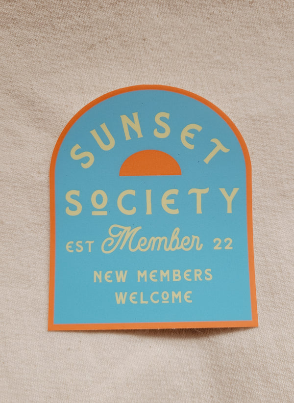 Sunset Society Logo | Summer Sky Blue | Vinyl Sticker