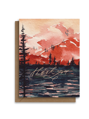 Thank You | Red Mountain Landscape | Greeting Card