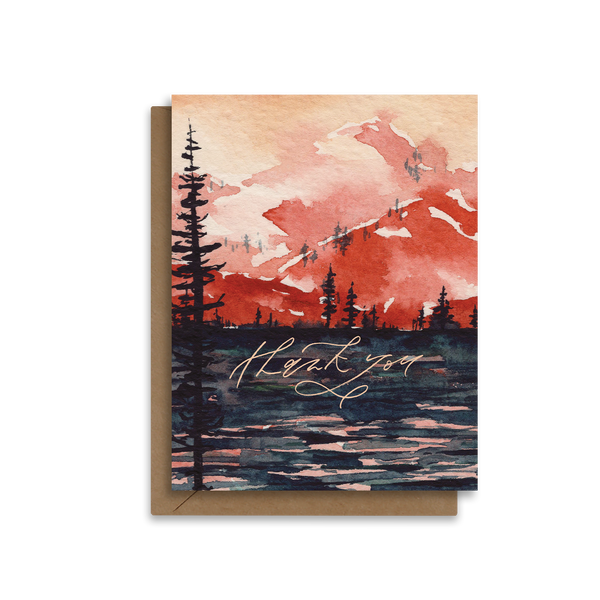 Thank You | Red Mountain Landscape | Greeting Card