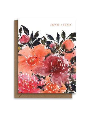 Thanks a Bunch |  Painted Peonies Thank You Card