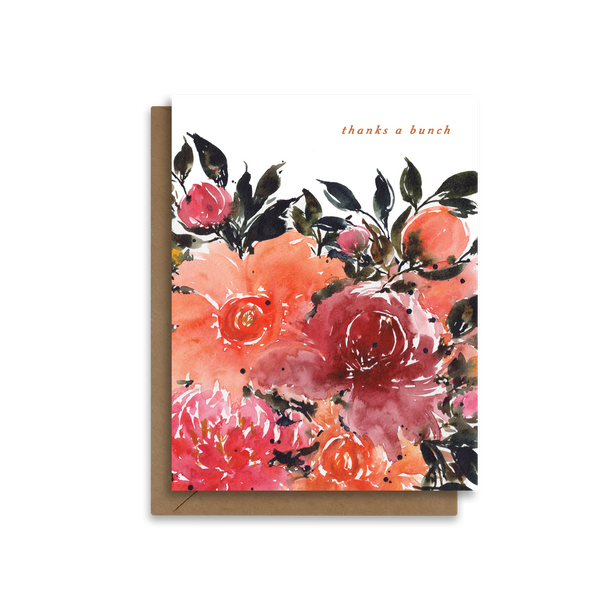 Thanks a Bunch |  Painted Peonies Thank You Card