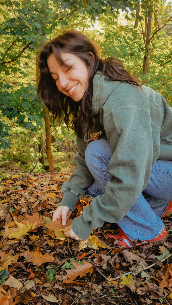 Up North Ontario  Hoodie - Green Daydream S