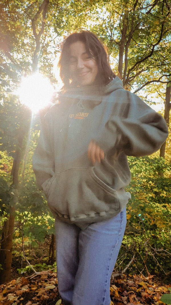Up North Ontario  Hoodie - Green Daydream S