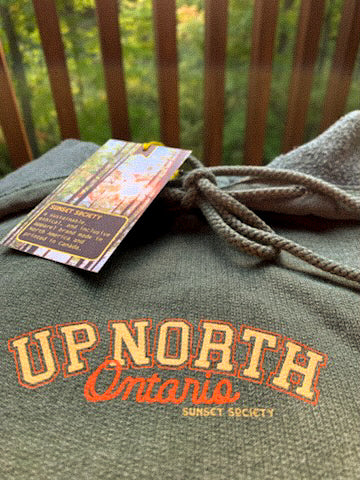 Up North Ontario  Hoodie - Green Daydream S