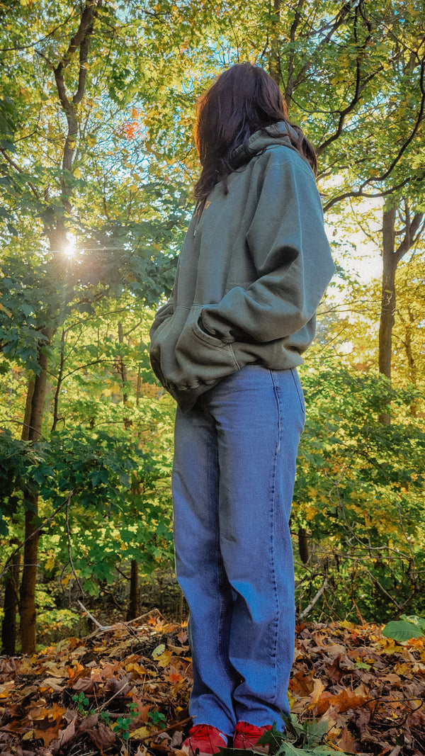 Up North Ontario  Hoodie - Green Daydream S
