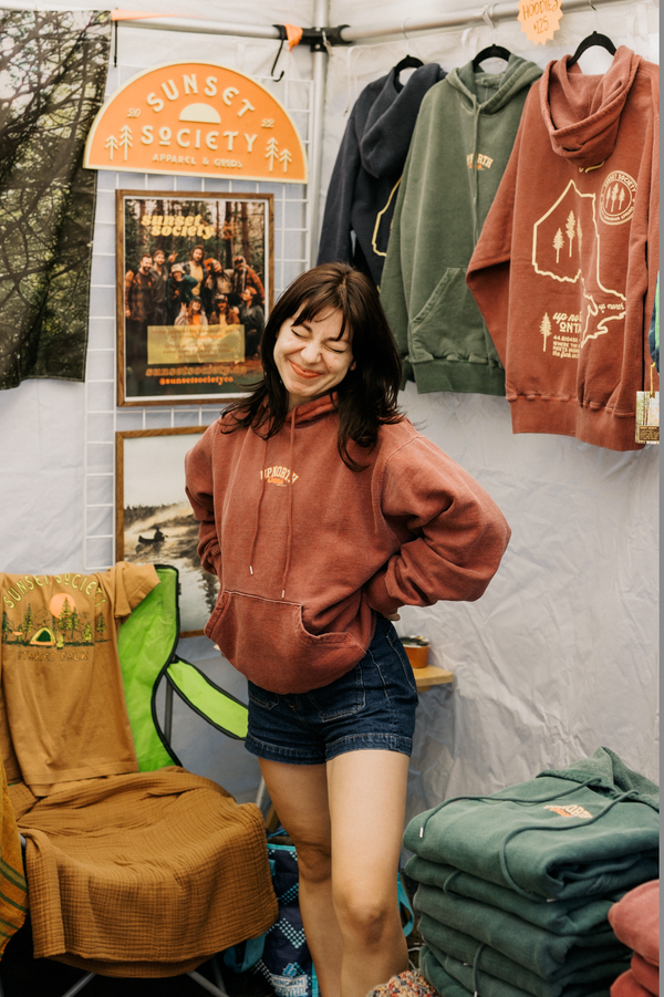 Up North Ontario Hoodie - Red Afterglow S