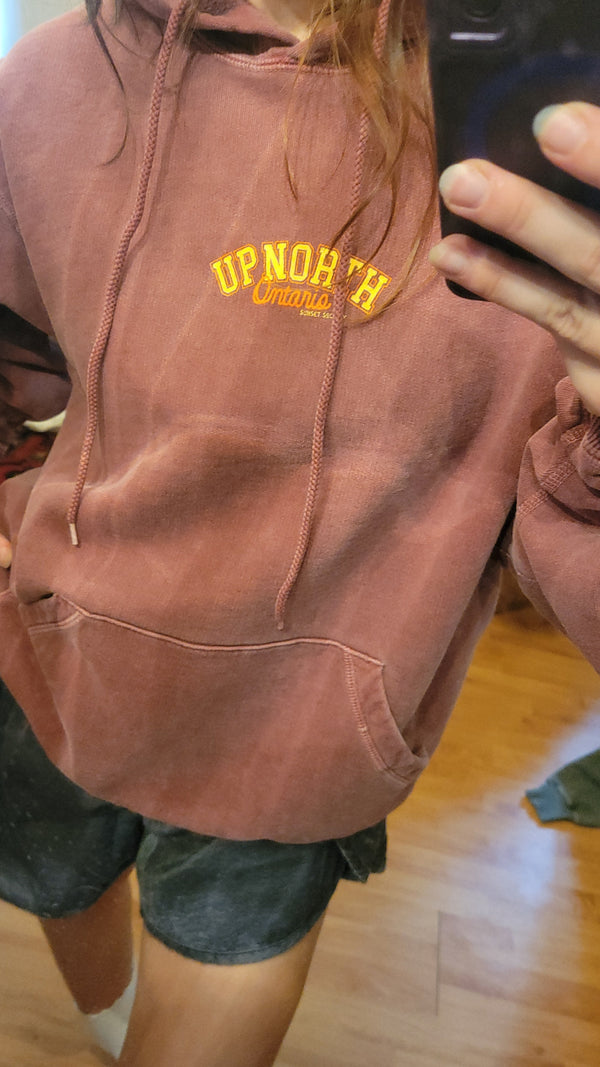 Up North Ontario Hoodie - Red Afterglow