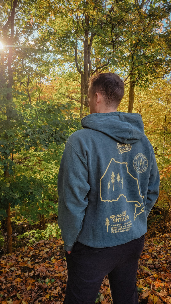 Up North Ontario Hoodie - Teal Appeal S