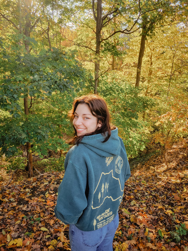 Up North Ontario Hoodie - Teal Appeal S