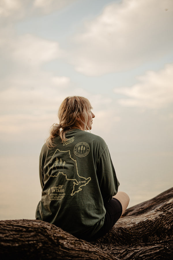 Up North Ontario Long Sleeve Tee - Green Day Dream S